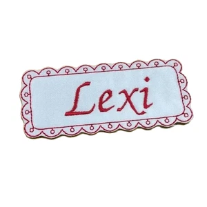 1 x Lace Effect Border Personalised Name Tag Patch Motif Sewing Trimming - Picture 1 of 7
