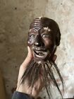 ANTIQUE JAPANESE MEIJI PERIOD LACQUERED NOH MASK MINIATURE OLD LABELS