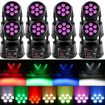 105W RGBW Moving Head Stage Lighting 7LED Wash DMX Beam Disco Party DJ Light - Image 1 of 4