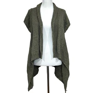 Elena Solano Cardigan Sweater Green Short Sleeve Open Front Loose Knit Womens 1X - Picture 1 of 6