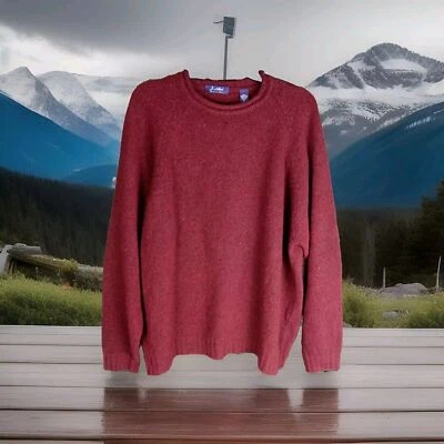 Suéter masculino J. Ashford tamanho XL borgonha lã nova feito na Itália - Imagem 1 de 4