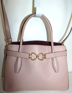 Kate Spade New York Blush Pink Leather Crossbody Bag Interlocking Spade Accent - Picture 1 of 24