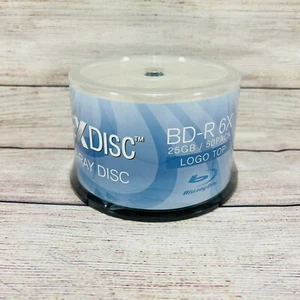 50 PlexDisc 6X 25GB Blank BD-R BDR Blu-Ray Logo Branded Media Disc 633-814 - Picture 1 of 4