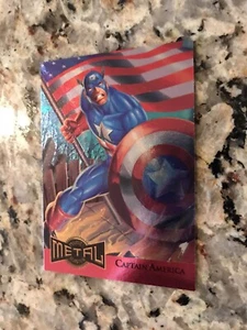 1995 MARVEL METAL BLASTER # 2 CAPTAIN AMERICA CARTA LIMITATA - Foto 1 di 2