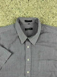 Christian Dior Monsieur Plaid Short Sleeve Shirt Mens XL Button Up Purple - Picture 1 of 8