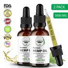 Best Hemp Oil Drops for Stress Pain Relief, Sleep (ORGANIC) 3000mg  2 PACK