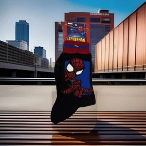Marvel Spider-Man Vintage Kids Childrens Socks New NWT 2003 Marvel Size 6-8 1/2 - Picture 1 of 4