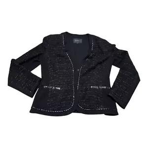 Lafayette 148 New York Black Tweed Blazer Size 10 - Picture 1 of 9