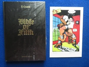 BIBLE OF FILTH LEATHER LTD ED #55/55 + PRINT BOTH SIGNED R CRUMB SCRATCH PUB - Picture 1 of 4
