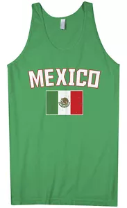 Camiseta sin mangas Threadrock para hombre bandera de México de la selección nacional mexicana - Imagen 1 de 7