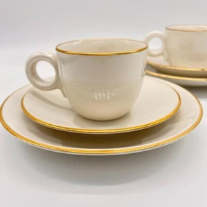 MIKASA Gold Ring KK202 Tea Cup Saucer and Salad Plate - Japan - Service for 2 - Picture 1 of 21