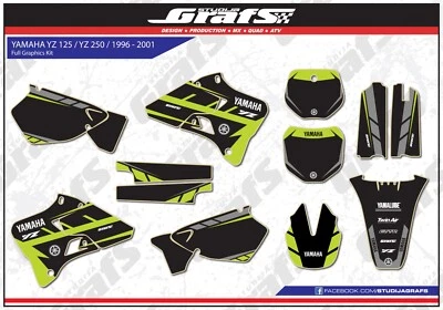 1996 1997 1998 1999 2000 2001 Graphics Kit For YAMAHA YZ 125 YZ 250 Decals  Foto 1 de 4