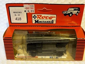 Classic ROCO Minitanks Black MERCEDES LADDER TRUCK DL22 418 HO Scale Boxed - Picture 1 of 7