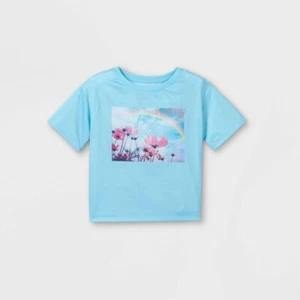 Girls' Flora Pajama Top - Art Cass™- Light Blue - Size S - Picture 1 of 4