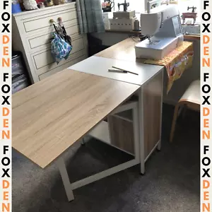 Large Drop Leaf Dining Table Folding Desk Space Saving Kitchen Storage Breakfast - Picture 1 of 15