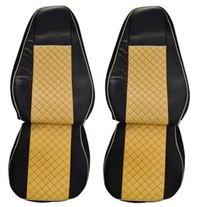 Schwarze Und Beige PU Leder Sitzbezüge Für DAF XF 95 Lkw Von 2005 Bis 2009 - Bild 1 von 1