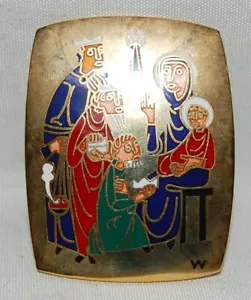 Emaille, Egino Weinert, Heiligen drei Könige mit Maria und Jesus Relief Plakette - Picture 1 of 2
