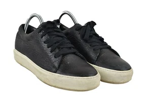 ACNE STUDIOS Black Leather Sneakers Trainers size Eu 38 Womens Uk 5 Lace Up - Picture 1 of 6