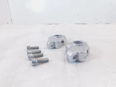 2006-2013 BMW F800ST Silver Bar Back Handlebar Riser Mount Bracket Clamps - Image 1 of 4