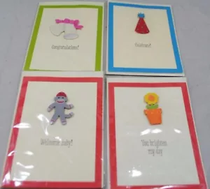 NIP Embellish Your Story Greeting Card Set w/ Magnet By Roeda 4 CARDS (3) - Picture 1 of 5