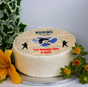 Personalisierter Burns Night (BN03) 8" Glasur Blatt/Kuchen Topper - Bild 1 von 1
