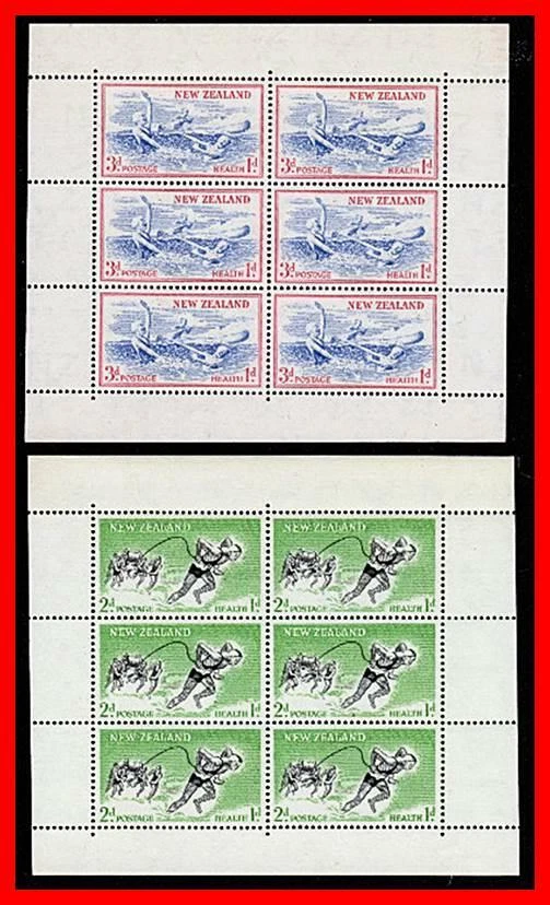 NEW ZEALAND 1957  CHILDREN'S WATER SPORTS x2 M/S SC#B52-53a MNH CV$14.50 (E15-7) - Image 1 of 1