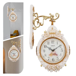 Reloj Montado en Pared Doble Cara Puntero Preciso Reloj Vintage Reloj Colgante NUEVO - Imagen 1 de 12