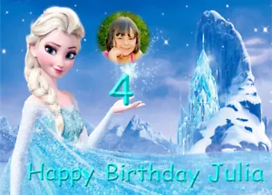 Frozen Elsa Tortenaufleger Tortenfoto Tortenbild Geburtstag 20cm x 27cm Foto - Bild 1 von 1