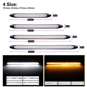 2x 12V Auto LED Blinker Dynamische Streifen DRL Scheinwerfer Tagfahrlicht Lampe - Bild 1 von 13