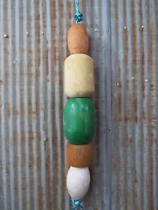 5 Old Fish Net Floats 26 Inches Long Fishing Buoys Bouys Tiki Hut Bar -(SF141) - Picture 1 of 4