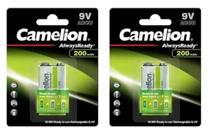 2 x 1 Pila HR6F22 / 9.0 V - 200mah – Always Ready–Baja Autodescarga –Recargables - Imagen 1 de 5
