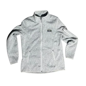 Chaqueta Pullover L.L.Bean Gris Jaspeado Polar Cuarto Cremallera - Imagen 1 de 9