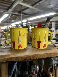 Lot of 2 MENARDS 12 Oz Coffee Mug with Yellow 3D Tool Pliers Wrench Screwdriver - Picture 1 of 5