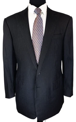 Ralph Lauren Black Label Caruso Anthony Peak Lapel Pinstripe 2Btn Suit 42R 36W - Image 1 of 4