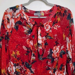 Figueroa & Flower Women's Floral Midi Dress Elastic Waist Long Sleeve Size XL - Picture 1 of 17