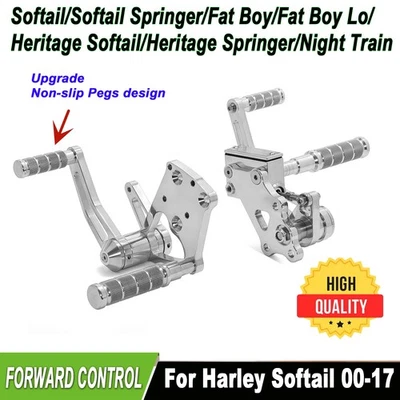 Para Harley Softail controles delanteros estriberas estándar FXST Fat Boy Slim 00-2017 Foto 1 de 4