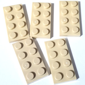 5X NEW LEGO 3020 / 5584 Tan 2x4 Plate LOT OF 5