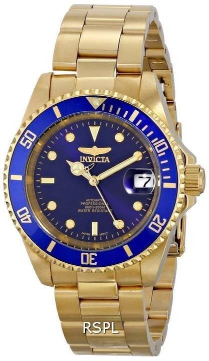Invicta Men's Pro Diver Automatic 200m Gold Plated Stainless Steel Watch 8930ob