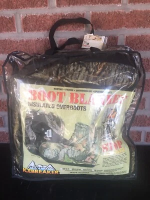 New Mossy Oak Icebreaker Insulated Boot Covers Size L 11-13 Camo Blanket Breakup - Image 1 of 4