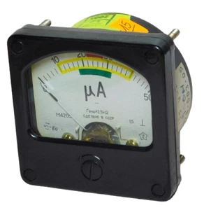 Ammeter 50uA M4205 CCCP panel meter [R2W1]15 - Zdjęcie 1 z 11