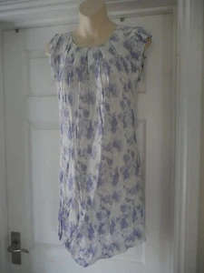 Blue White Summer Dress Size S UK 10 Vero Moda Designer Frock Ladies Womens - Picture 1 of 12