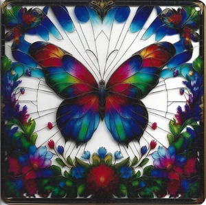 Large Multi-color Butterfly Suncatcher Acrylic Window & Hanging Kit - Picture 1 of 2