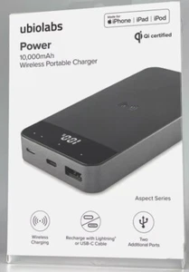 USB-C PWB1085 Ubio Labs 10000mAh Power Bank w Apple Wireless Charging - Picture 1 of 7