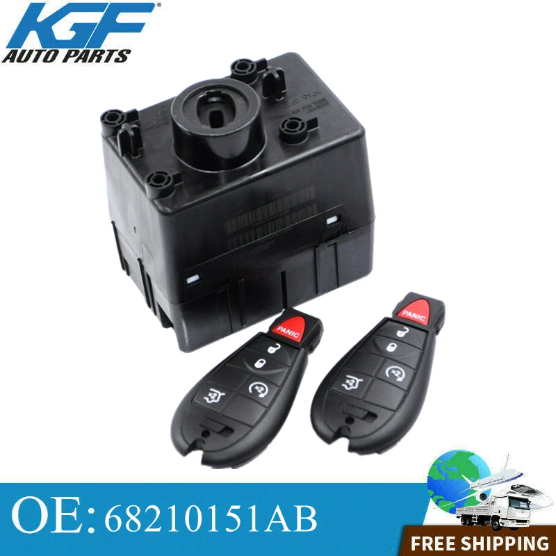 Keyless Entry Module For Jeep Grand Cherokee 2008-2010 68210151AB 2 Keys Switch Foto 1 de 4