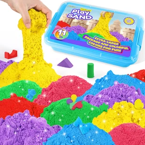 11Lbs Colored Play Sand Kit W/ Blue Tray - 6 Color Magic Sand for Kids - Picture 1 of 12