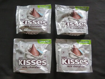 (4) Bags Of Hershey's Kisses Milk Chocolate 10.8 Oz Each Share Packs ! - Image 1 of 3