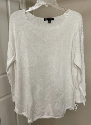 INC Bright White Sweater Size 1X 1263 - Image 1 of 4
