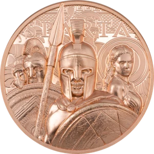 2023 Cook Islands Sparta 50g Copper Proof Coin Ultra High Relief in Capsule - Picture 1 of 2