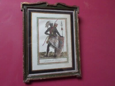 GRAVURE ANCIENNE 18 EME SIECLE GUERRIER DU SENEGAL - Photo 1/4