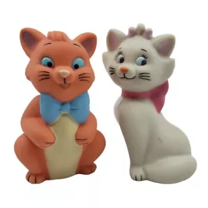 Disney The Aristocats Rubber Kitten Toy Figures Duchess Toulouse White Lot of 2 - Picture 1 of 10
